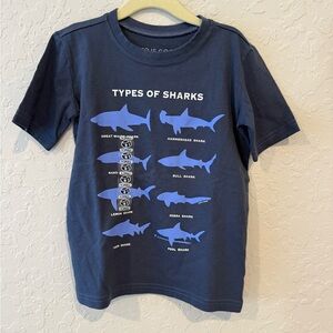 Life is Good Navy Shark Graphic Kids T-Shirt